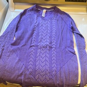 Ivivva Girls Long Sleeve Purple Vneck Top Sz. 14 NWOT